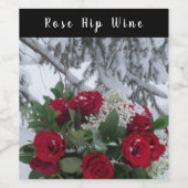 自家製バラお尻ヴィーノレッド冬の北極の日 ワインラベル (シングルラベル)