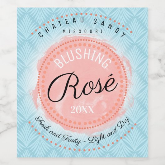 自家製バラワインバラ パーソナライズされた ワインラベル (シングルラベル)