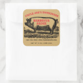 自家製バーベキューソースヴィンテージ1890テンプレート スクエアシール (バッグ)