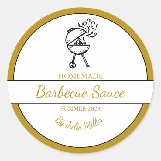 自家製バーベキューソースBBQラベル ラウンドシール (正面)