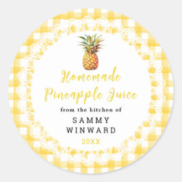 自家製パイナップルジュース飲料ラベル ラウンドシール
