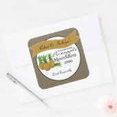 自家製パイナップルムーンシャインパーソナライズされた スクエアシール (封筒)