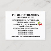 自家製パイ、ペストリー、ベーカリー名刺 名刺 (裏面)