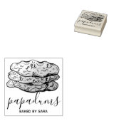 自家製パパダムインディアンクリスピーなフラットブレッ焼いたドバイ ラバースタンプ (押印)