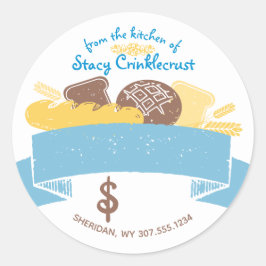 自家製パンのローフ小麦ベーカリー価格包装 ラウンドシール