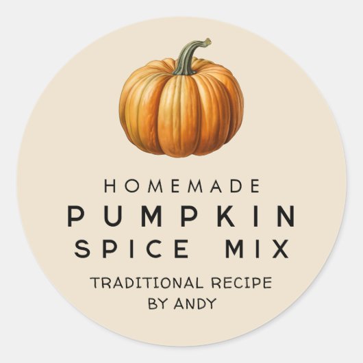 自家製パンプキンスパイスミックス レシピ ラベル 瓶詰めラベル (正面)