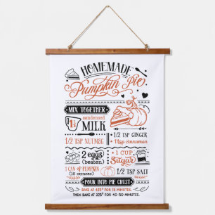 自家製パンプキンパイレシピ 農家 吊り下げ型タペストリー