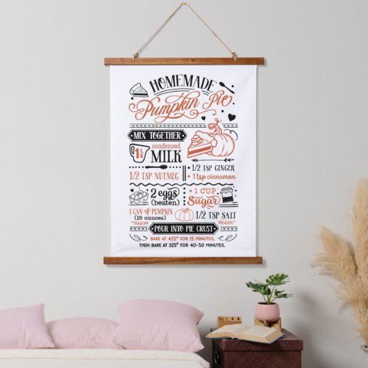自家製パンプキンパイレシピ |農家 吊り下げ型タペストリー (寝室)