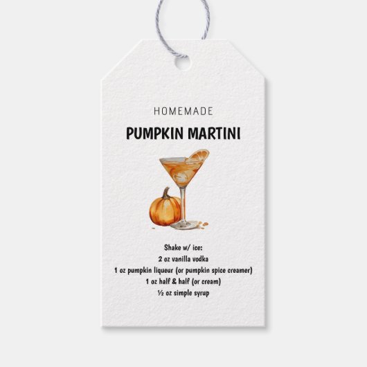 自家製パンプキンマルティーニのレシピ 秋のカクテル ギフトタグ (正面)