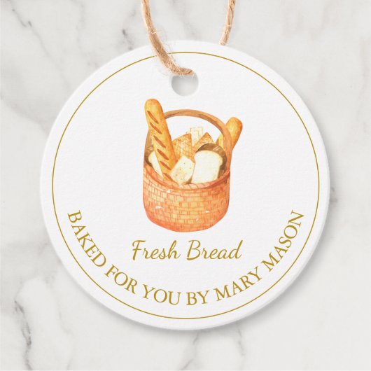 自家製パンメッセージカード |白 フェイバータグ (正面)