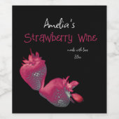 自家製パーソナライズされたいちごワインワインラベル ワインラベル (シングルラベル)