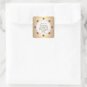 自家製パーソナライズされたアップルパイラベル(ハート付き) スクエアシール (バッグ)