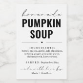 自家製パーソナライズされたカボチャのスープラベル ワインラベル (シングルラベル)