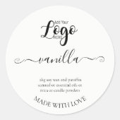 自家製パーソナライズされたキャンドルラベル ラウンドシール (正面)