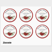 自家製パーソナライズされたクランベリーソーレーベル ラウンドシール (シート)