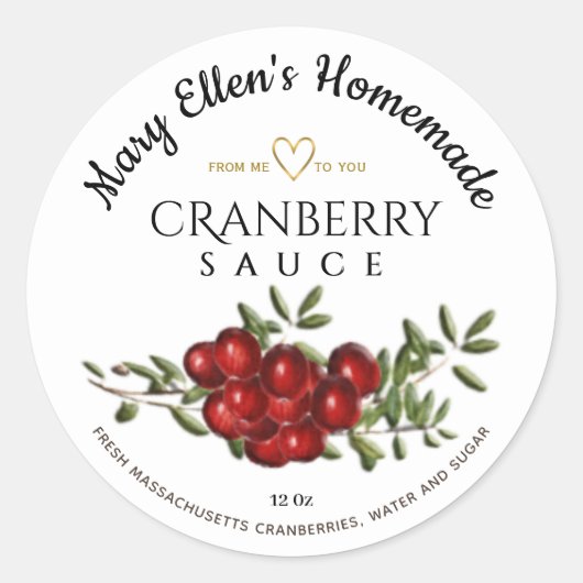自家製パーソナライズされたクランベリーソーレーベル ラウンドシール (正面)