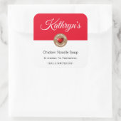 自家製パーソナライズされたスープ食品ラベル スクエアシール (バッグ)