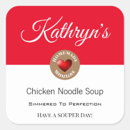 自家製パーソナライズされたスープ食品ラベル スクエアシール