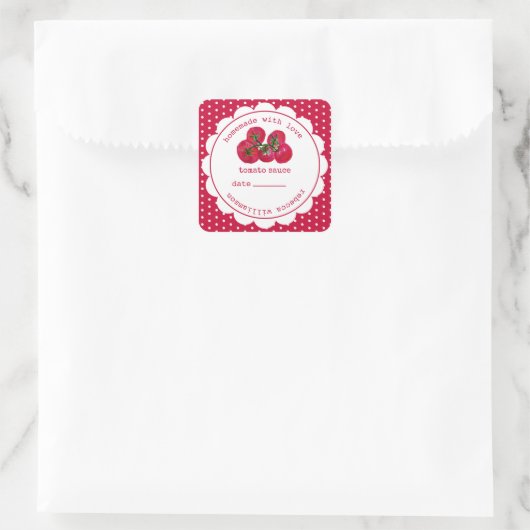 自家製パーソナライズされたトマトソース瓶スクエアスティ スクエアシール (バッグ)