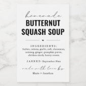 自家製パーソナライズされたバターナッツスカッシュスープラベル ワインラベル (シングルラベル)