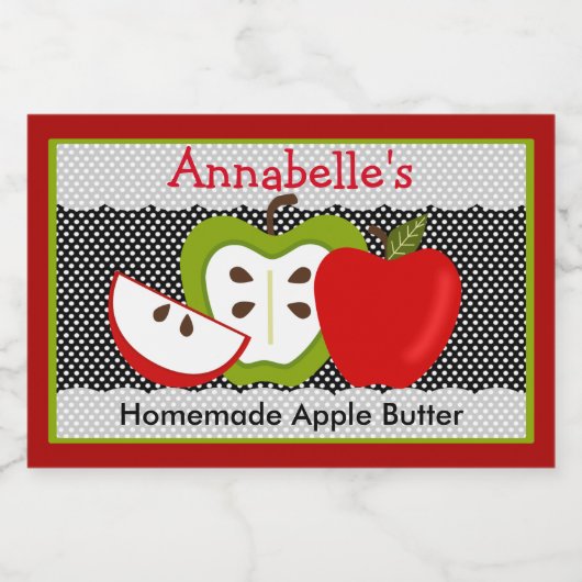 自家製パーソナライズされたフードアップルデザイン フードラベル (シングルラベル)