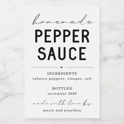 自家製パーソナライズされたペッパーソーレーベル ワインラベル (シングルラベル)