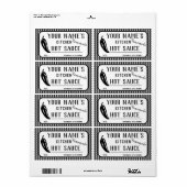 自家製パーソナライズされたホットソースラベル黒チリ ラベル (フルシート)