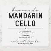 自家製パーソナライズされたマンダリンチェロラベル リキュールボトルラベル (シングルラベル)