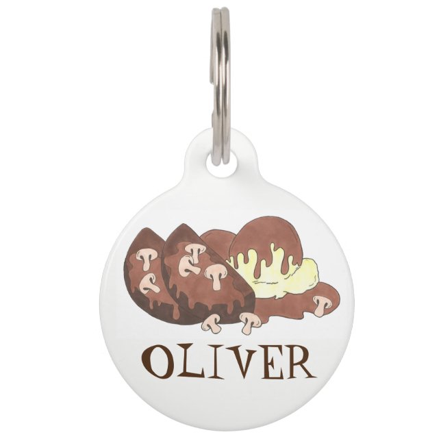 自家製パーソナライズされたミートローフミートローフポテト ペット　ネームタグ (正面)