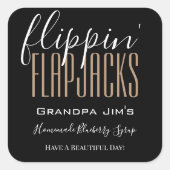 自家製パーソナライズされた食品「フリッピンフラップジャックス」 スクエアシール (正面)