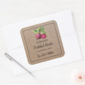 自家製ビーツスクエアクラフト紙ラベル スクエアシール (封筒)