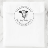 自家製ビーフジャーキーラベル ラウンドシール (バッグ)