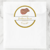 自家製ビーフバーベキューソースBBQラベル ラウンドシール (バッグ)