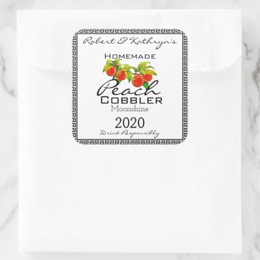 自家製ピーチコブラームーンシャインパーソナライズされた スクエアシール (バッグ)