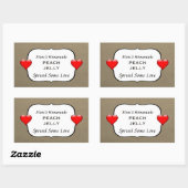 自家製ピーチジェリージャムカントリー缶詰ラベル 長方形シール (シート)
