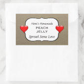 自家製ピーチジェリージャムカントリー缶詰ラベル 長方形シール (バッグ)