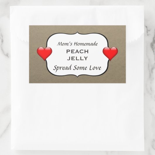 自家製ピーチジェリージャムカントリー缶詰ラベル 長方形シール (バッグ)