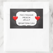 自家製ピーチジェリージャムキャニングラベルチョークボード 長方形シール (バッグ)