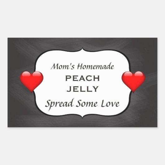 自家製ピーチジェリージャムキャニングラベルチョークボード 長方形シール (正面)