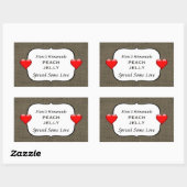 自家製ピーチジェリージャムキャニングラベルラップ 長方形シール (シート)