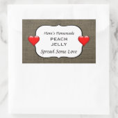 自家製ピーチジェリージャムキャニングラベルラップ 長方形シール (バッグ)