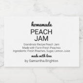 自家製ピーチジャムカスタムキッチンパントリーキャニング フードラベル (シングルラベル)