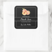 自家製ピーチジャムスクエアラベルブラック スクエアシール (バッグ)