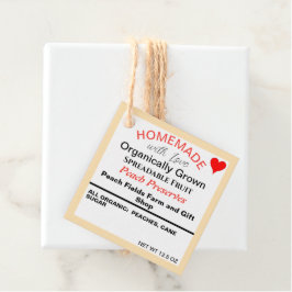 自家製ピーチ保存型QRコードメッセージカード フェイバータグ