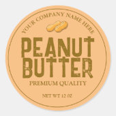 自家製ピーナッツバターラベルステッカー ラウンドシール (正面)