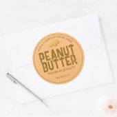 自家製ピーナッツバターラベルステッカー ラウンドシール (封筒)