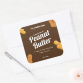 自家製ピーナッツバター編集可能ステッカー スクエアシール (封筒)