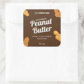 自家製ピーナッツバター編集可能ステッカー スクエアシール (バッグ)