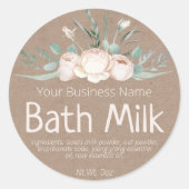 自家製フェイクバスミルク用クラフトステッカー ラウンドシール (正面)