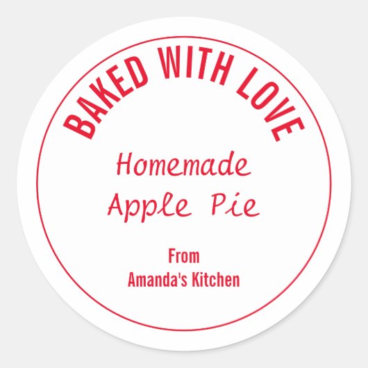 自家製フードクリスマスギフトパーティー好意レッドホワイト ラウンドシール (正面)